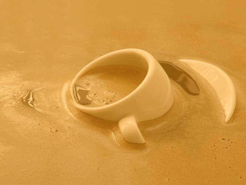 Чашка тонет в кофе обои