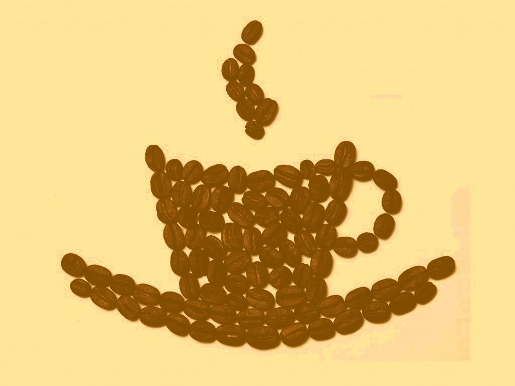 Картина из кофейных зёрен обои