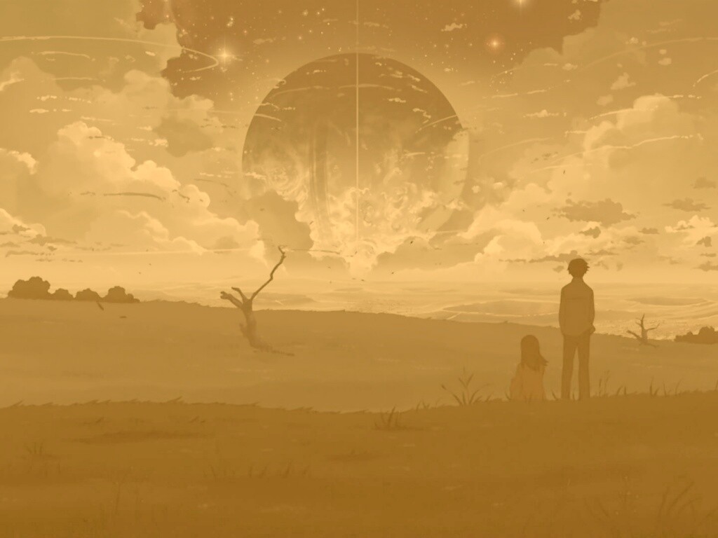 Кадр из творения Макото Синкая обои