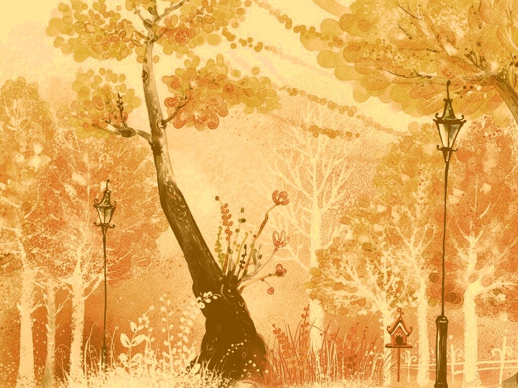 Фонари в парке обои