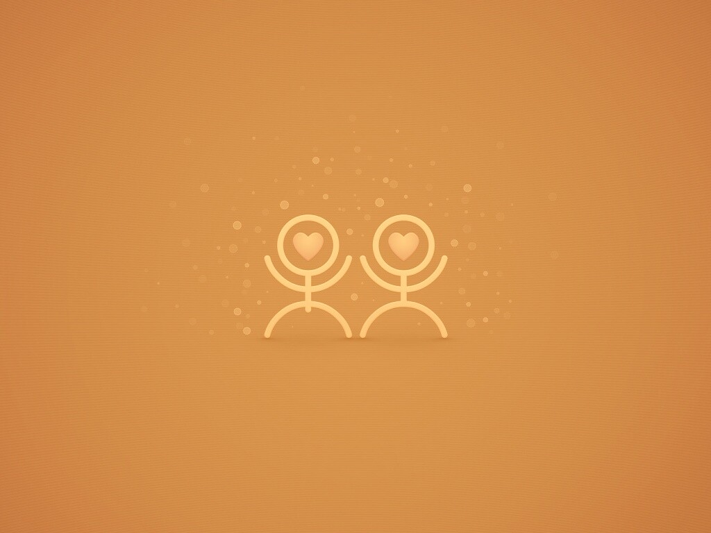 Влюблённые человечки обои