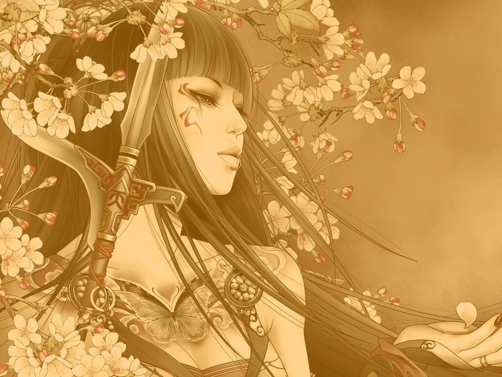 Элегантная девушка с оружием обои