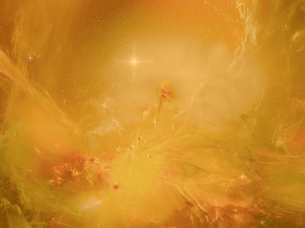Туманность в красно-жёлтых тонах обои