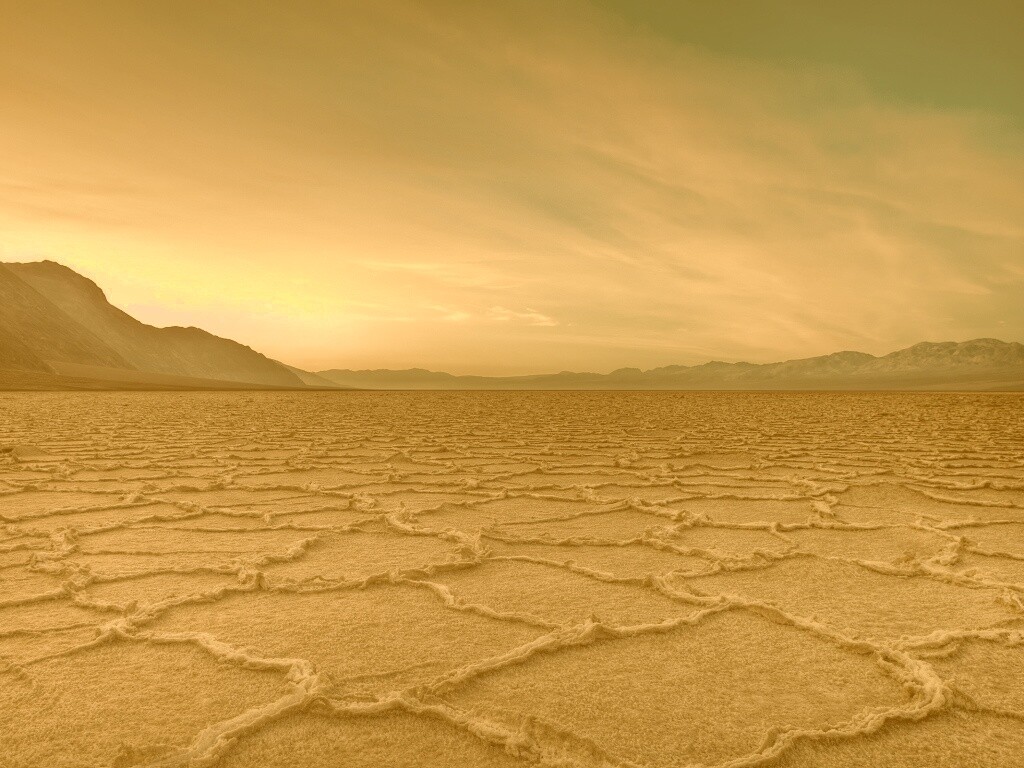 Высохшее пустынное озеро обои