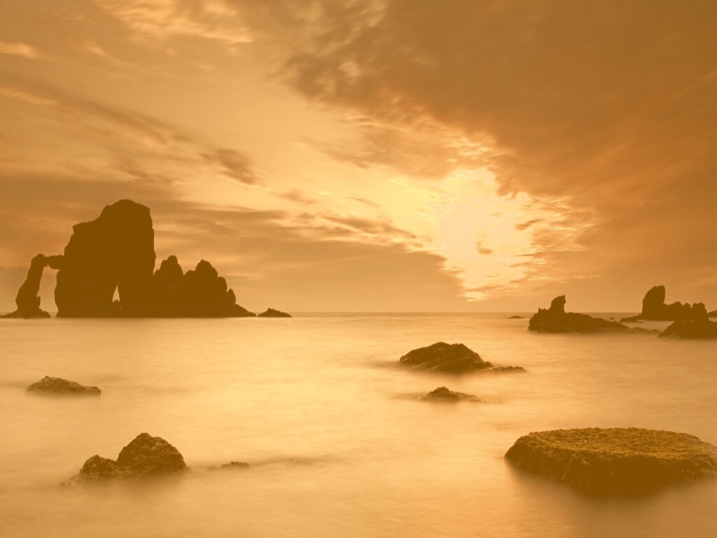 Закат на море обои