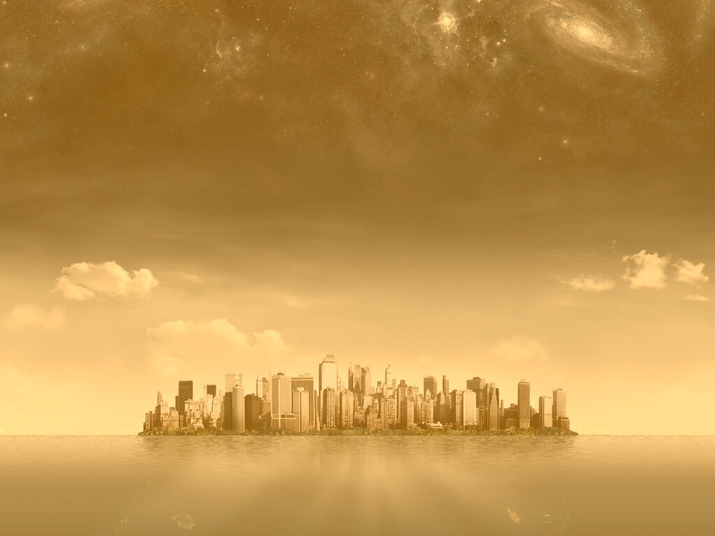 Город на острове обои