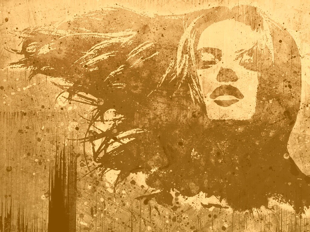 Стильный коллаж с девушкой обои