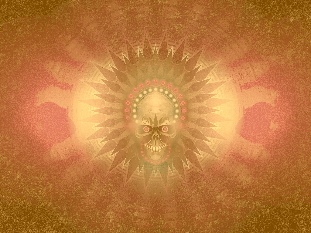 Неоновый череп обои