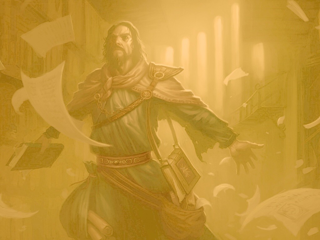 Маг в библиотеке обои