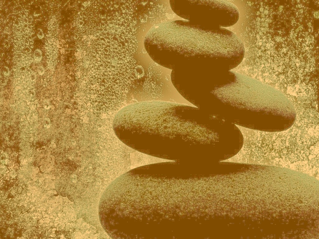 Башня из камней под водой обои