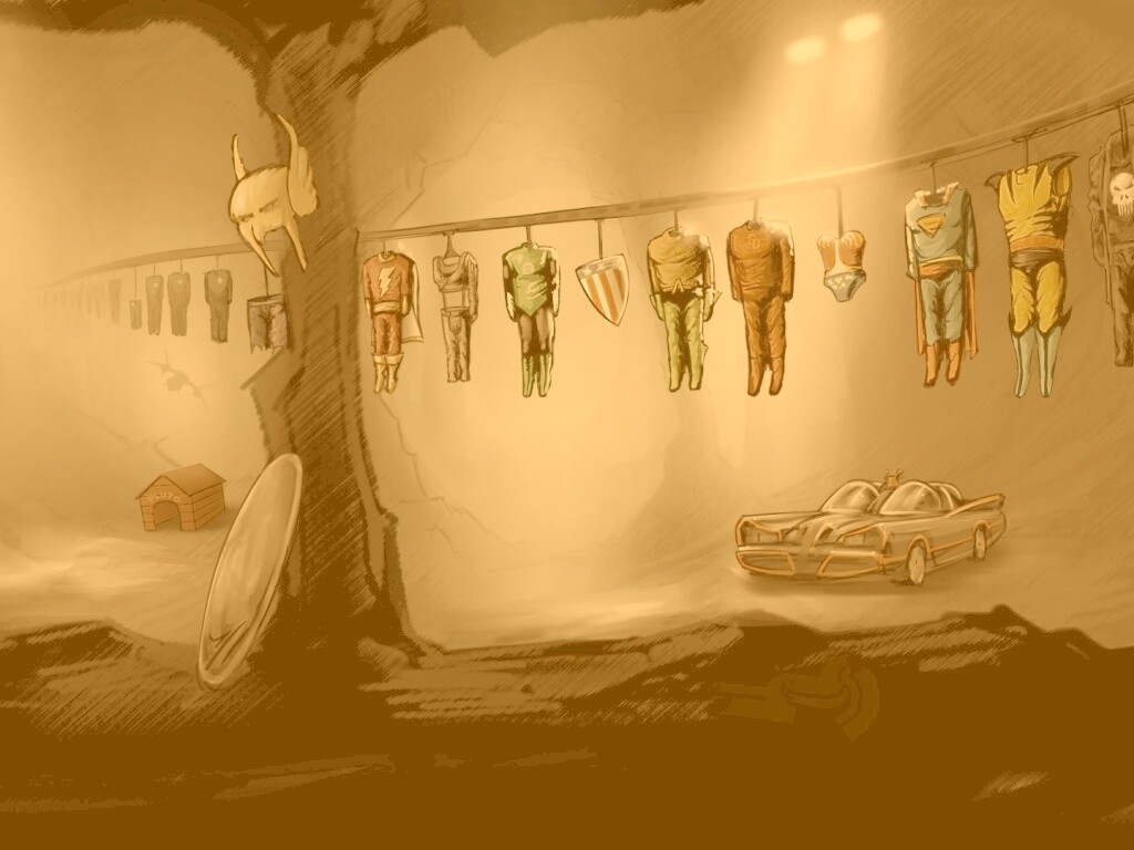 Пещера супергероев обои