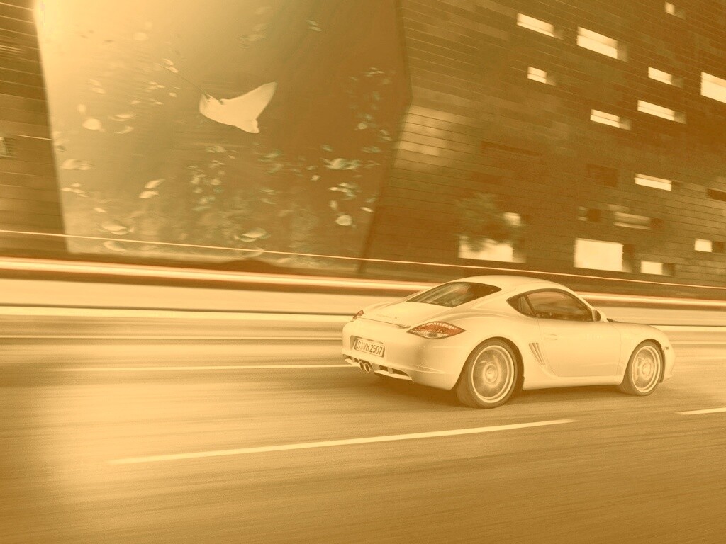 Porsche на трассе обои