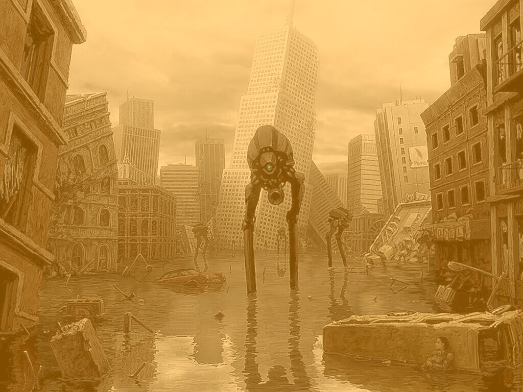 Постапокалиптический город обои