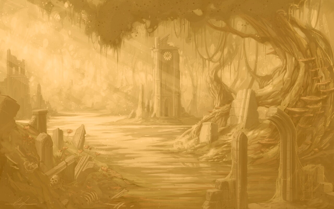 Руины эльфийского города обои