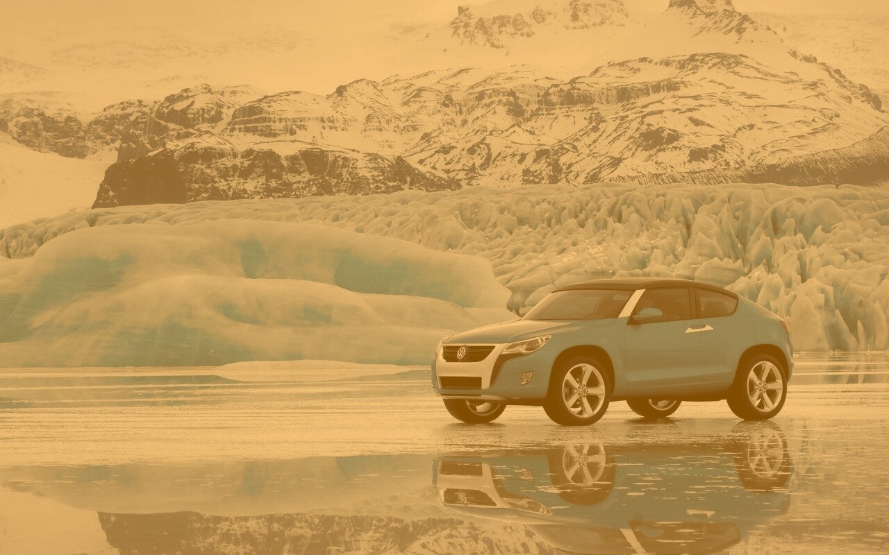 Внедорожник Фольксваген на льду обои