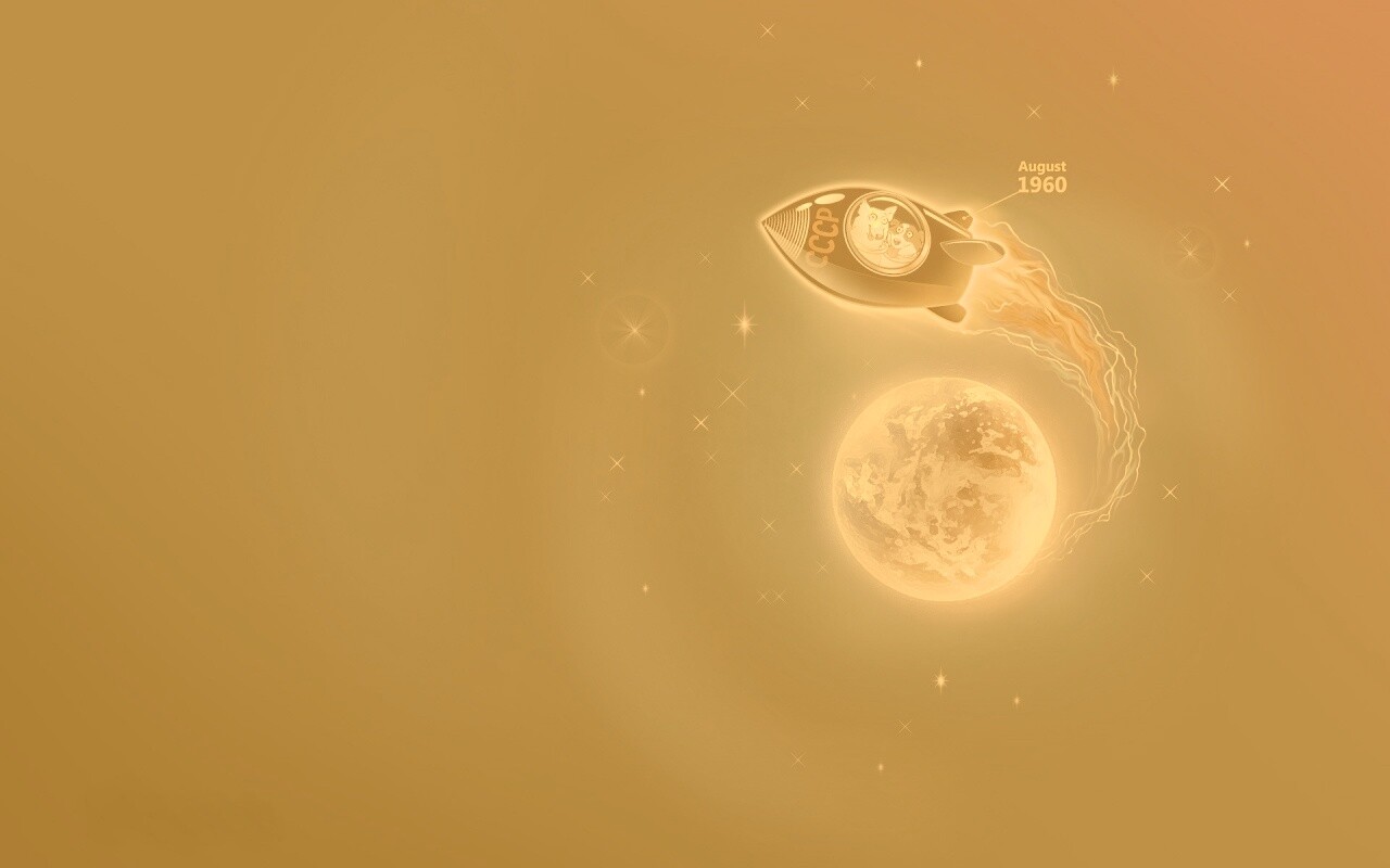 Белка и Стрелка летят в космос обои