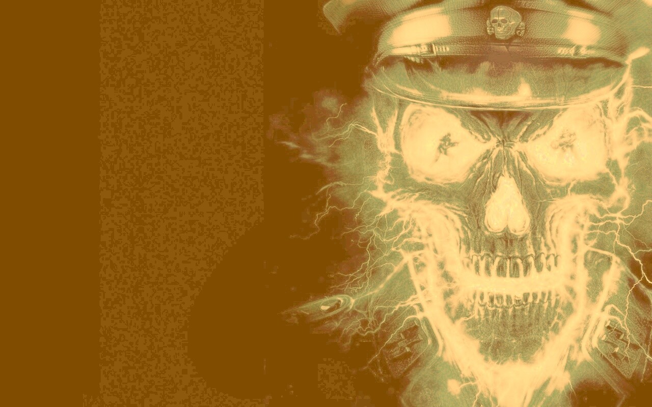 Череп из молний обои