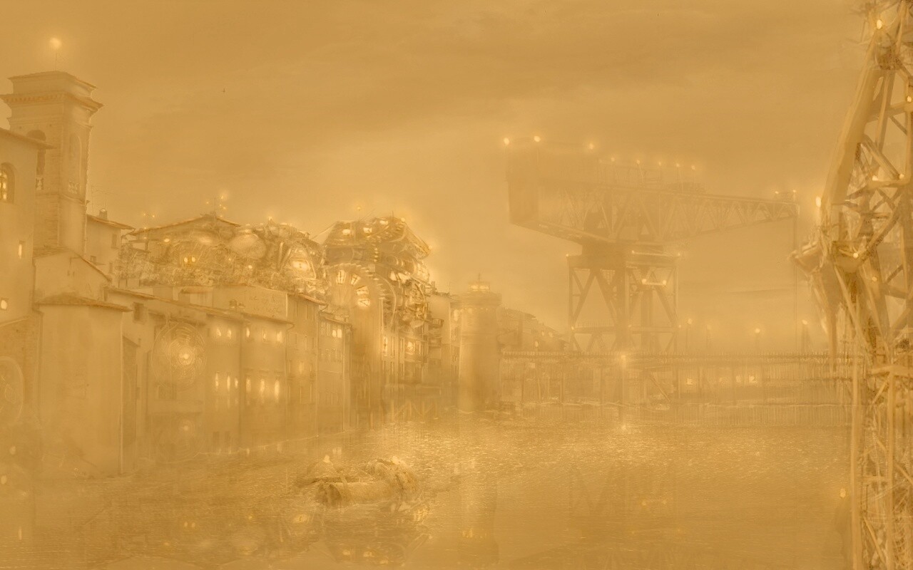 Портовые огни обои