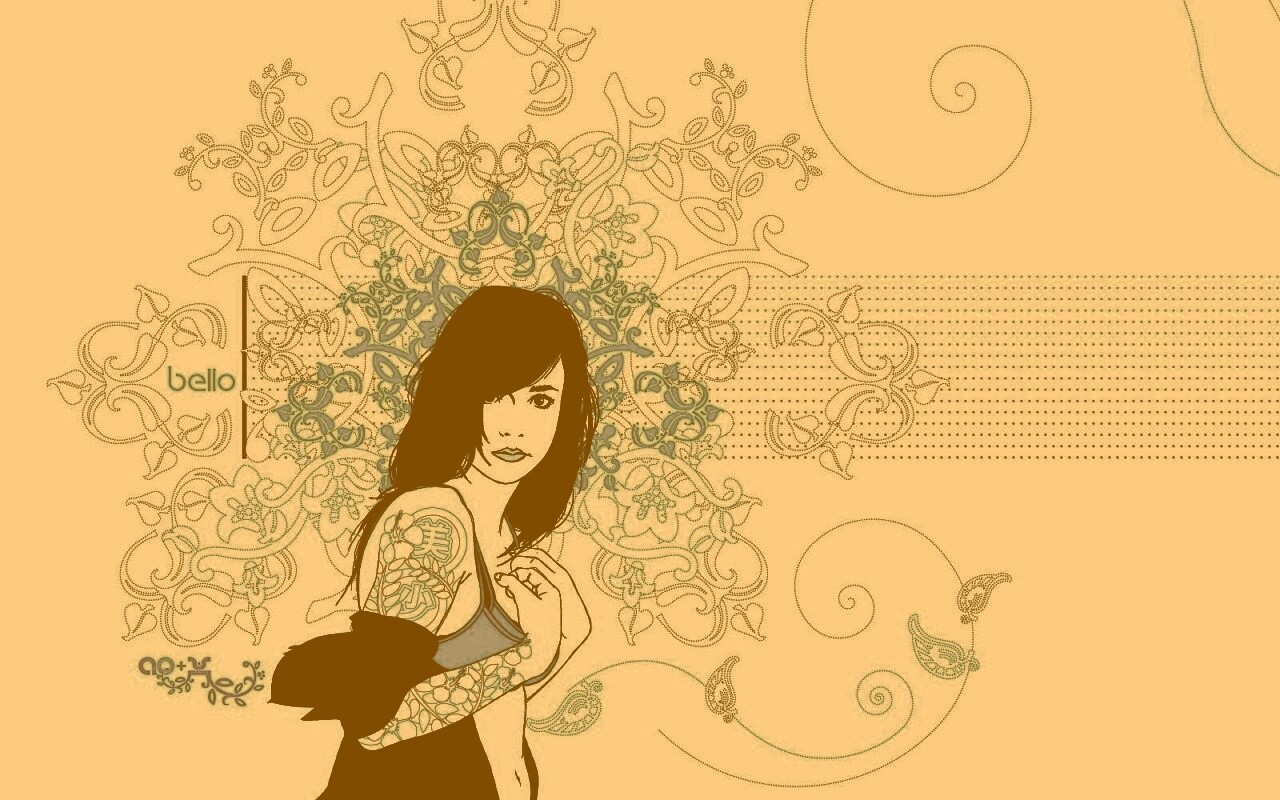 Векторная девушка обои