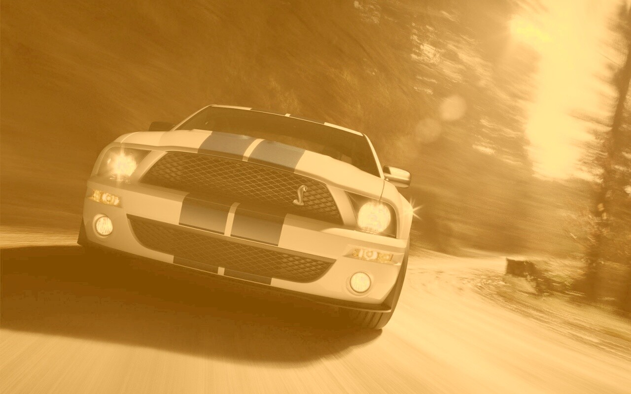 Форд Шелби с синими полосками обои