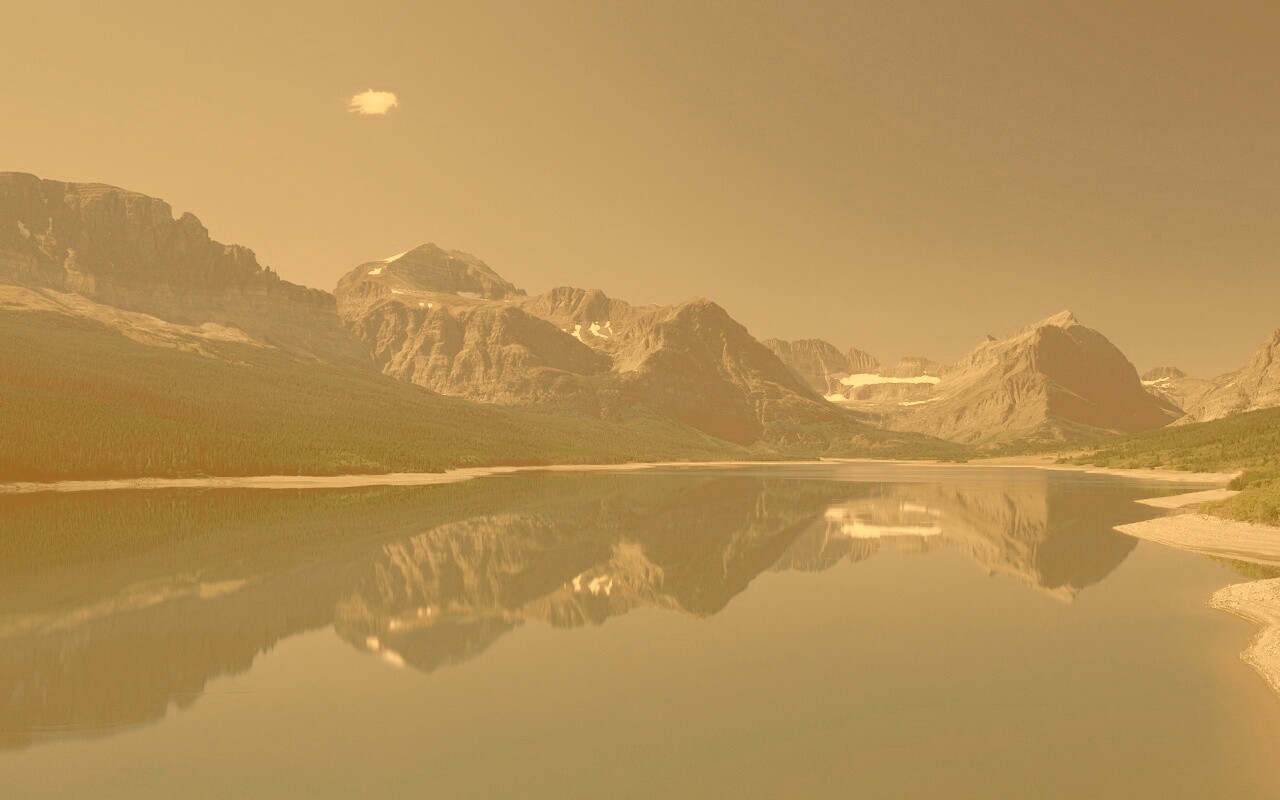 Синее горное озеро обои