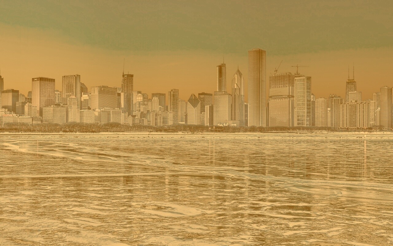 Зима в мегаполисе обои