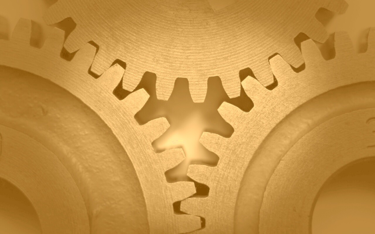 Три сцепленных шестерни обои