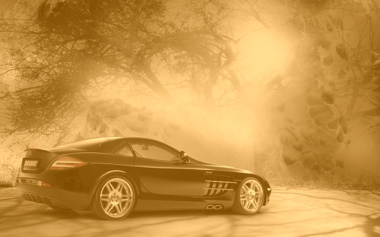 Черный спорткар Мерседес обои