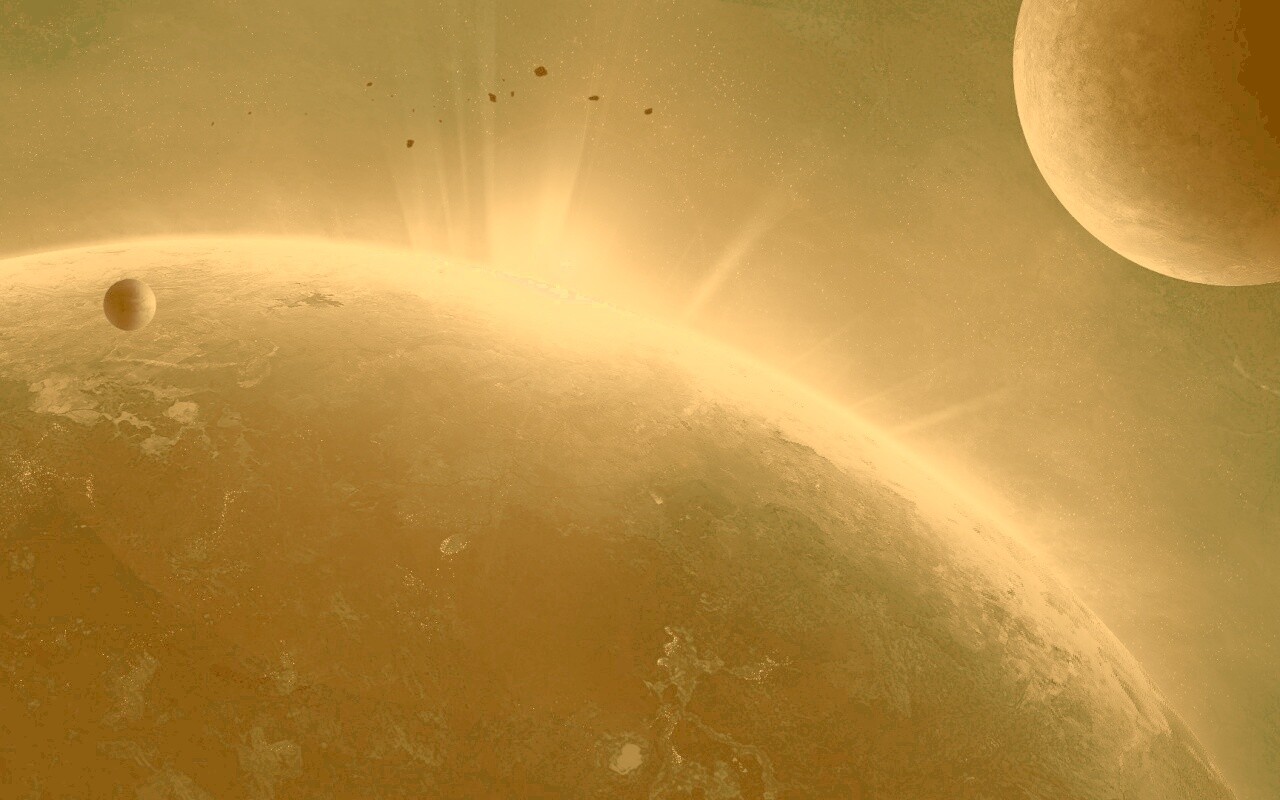 Восход над планетой обои