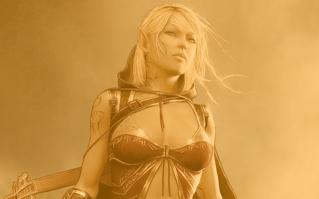 Эльфийка с мечем обои