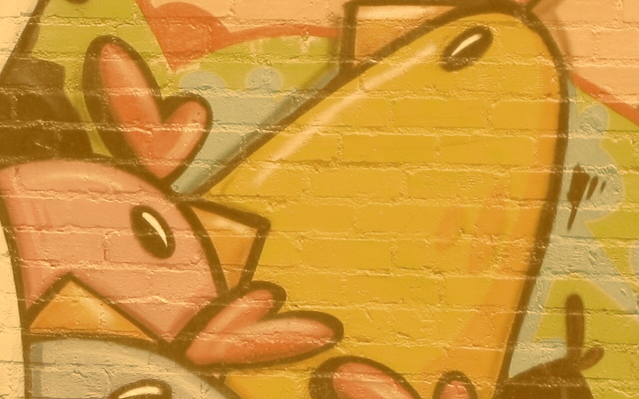 Граффити Курица с цыплятами обои