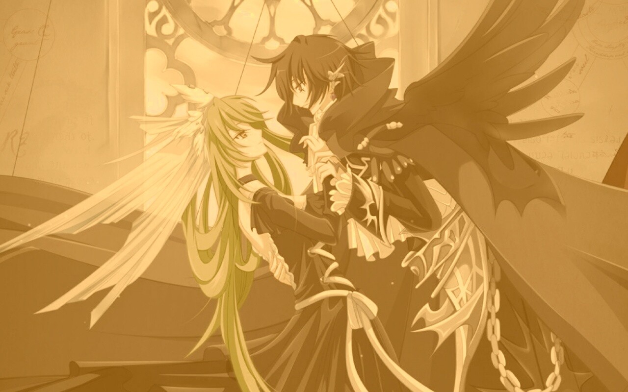 Танец под витражом обои