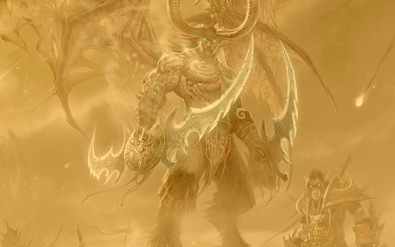 Иллидан с клинками обои