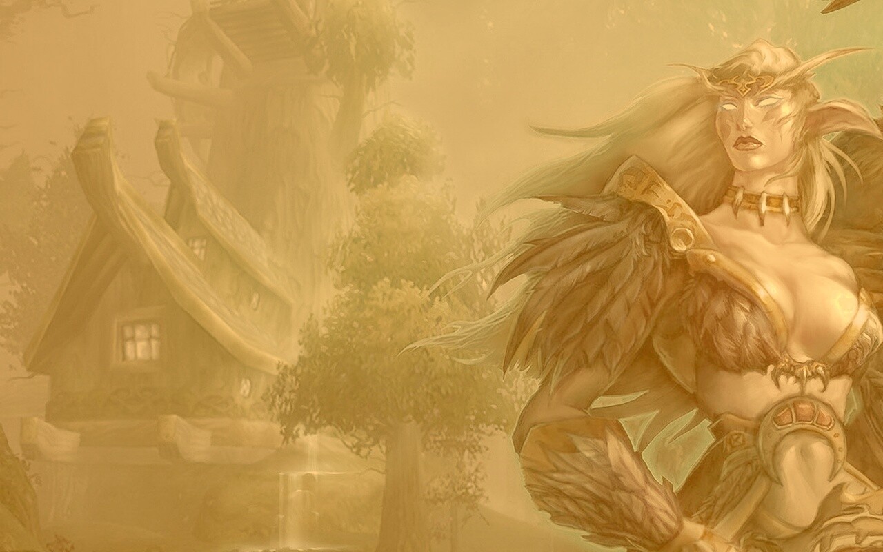 Тёмная эльфика в лесу обои