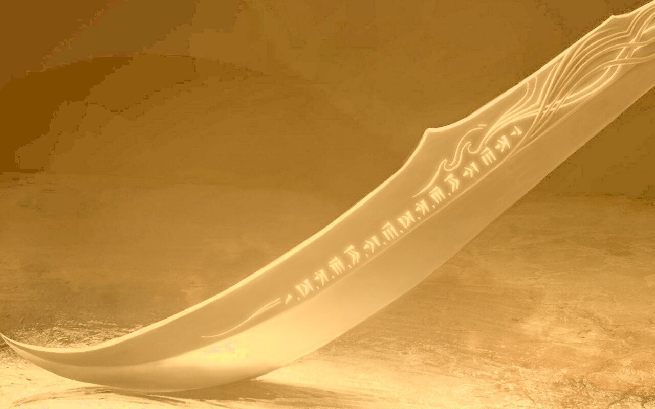 Клинок с магическими рунами обои