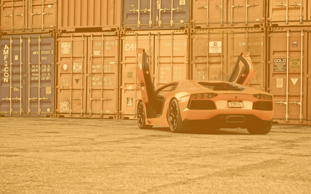 Оранжевый Авентадор обои