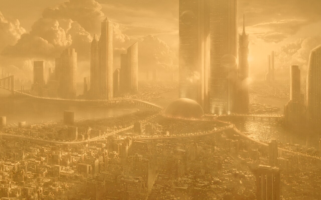 Город будущего обои