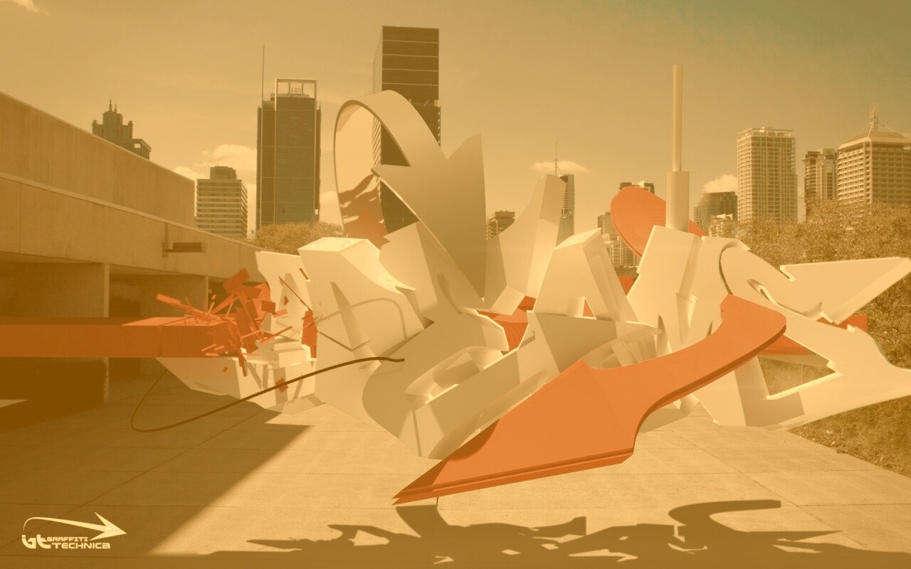 Трехмерное граффити обои