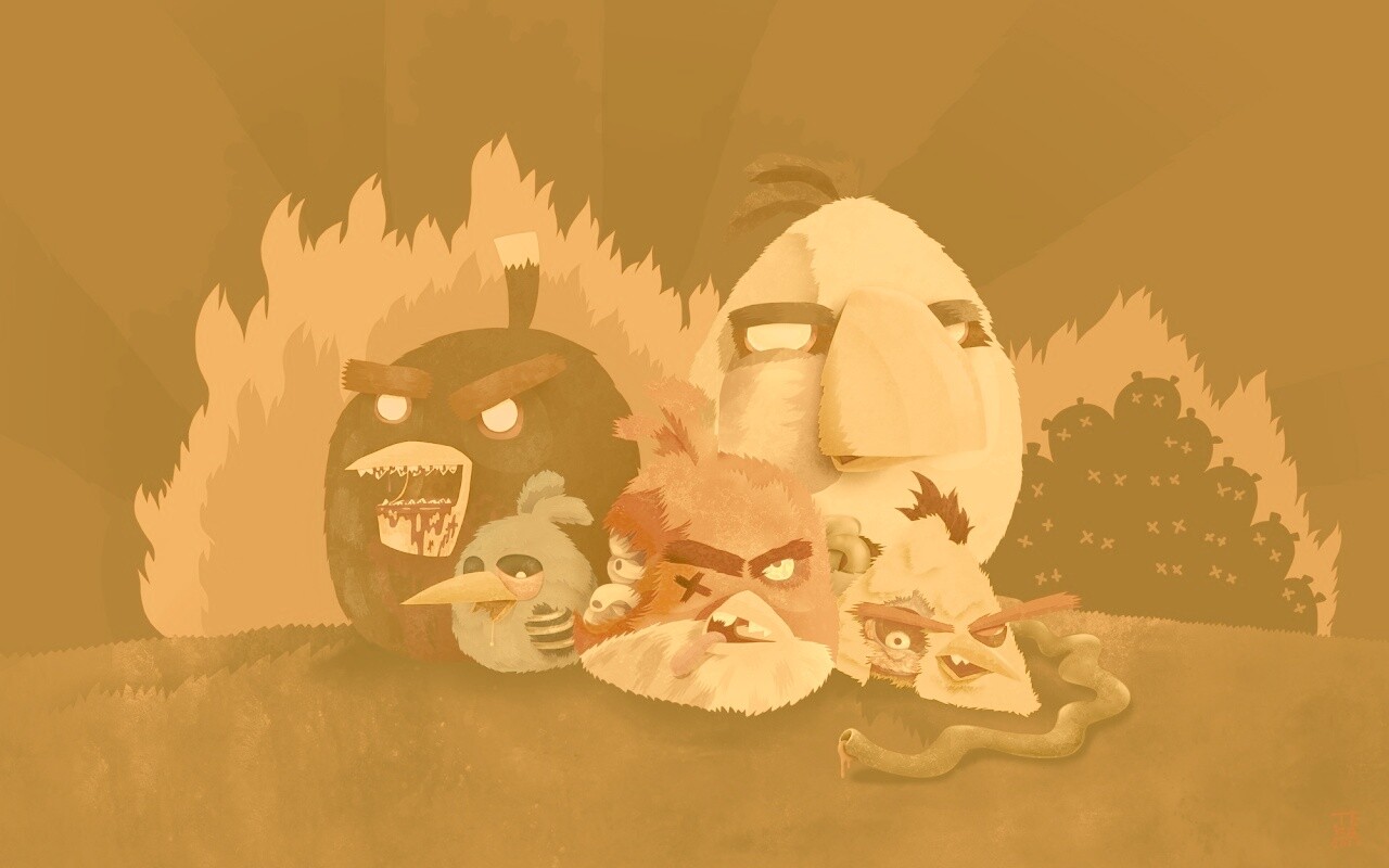 Angry Zombie Birds обои