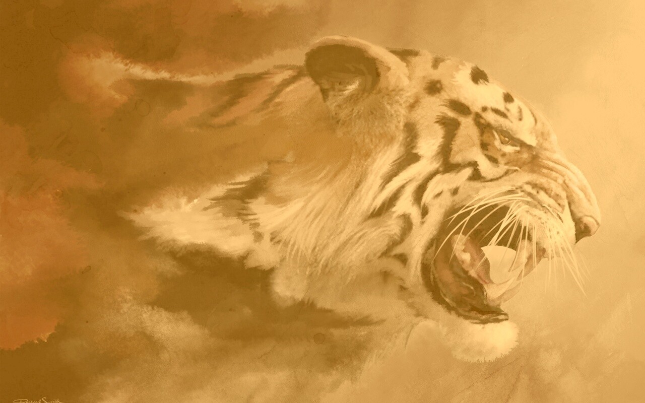 Картина с тигром обои