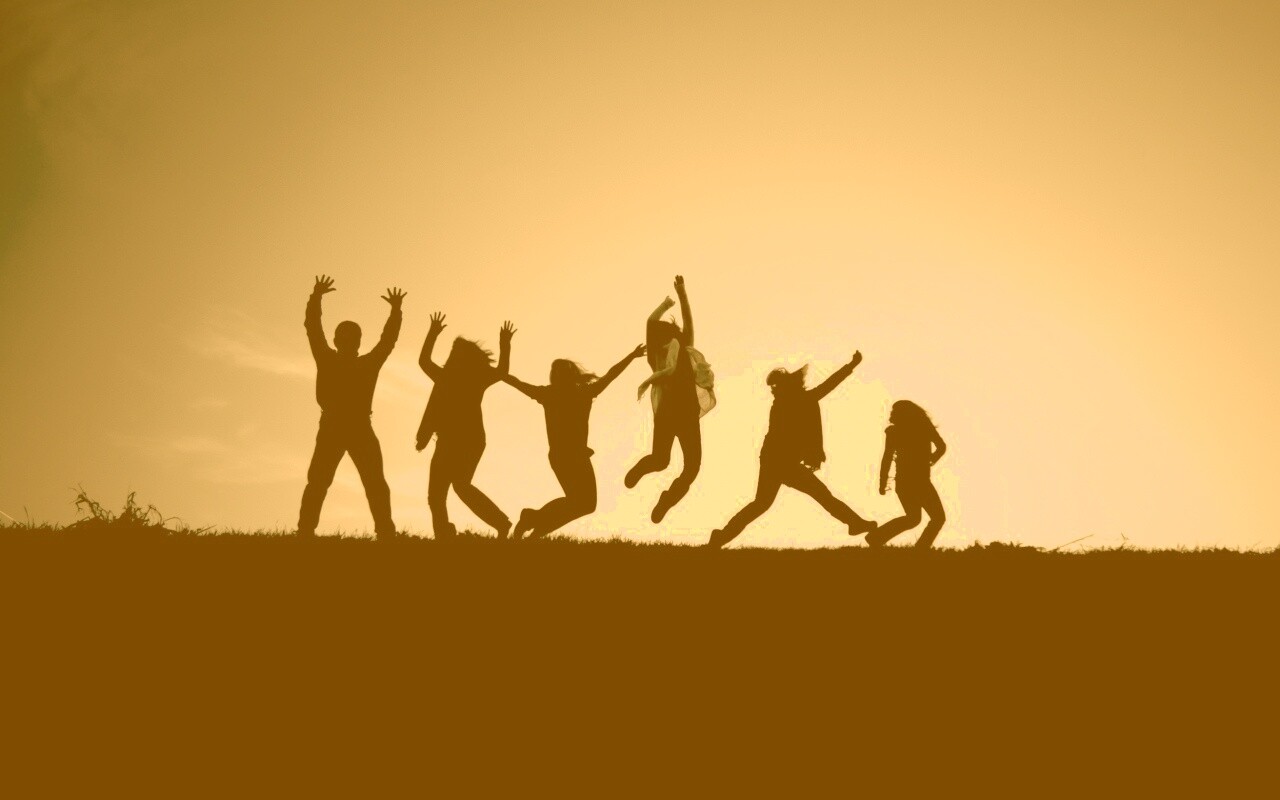 Силуэты людей обои