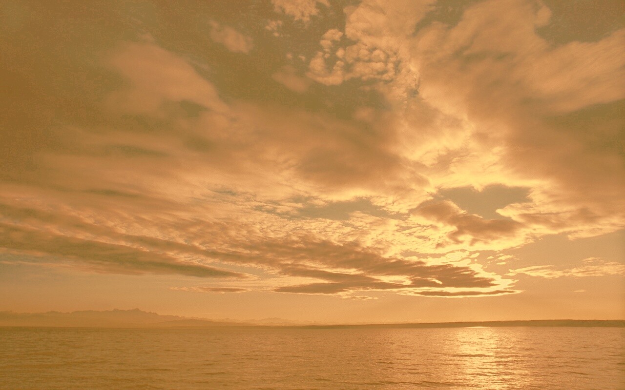 Фиолетовое закатное небо обои