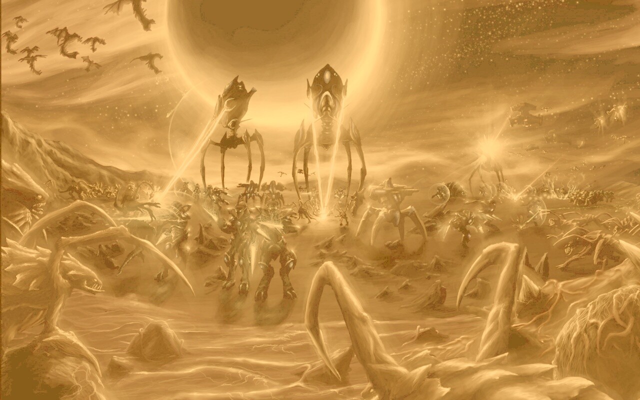 Протосы против зергов обои