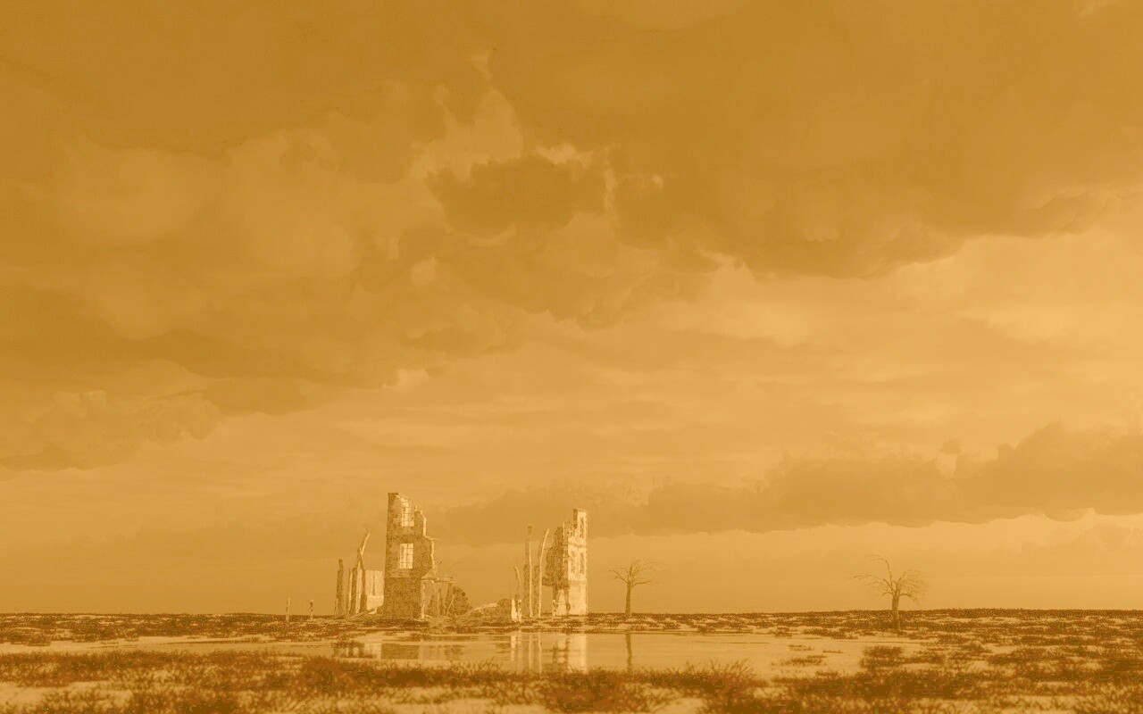 Руины здания обои