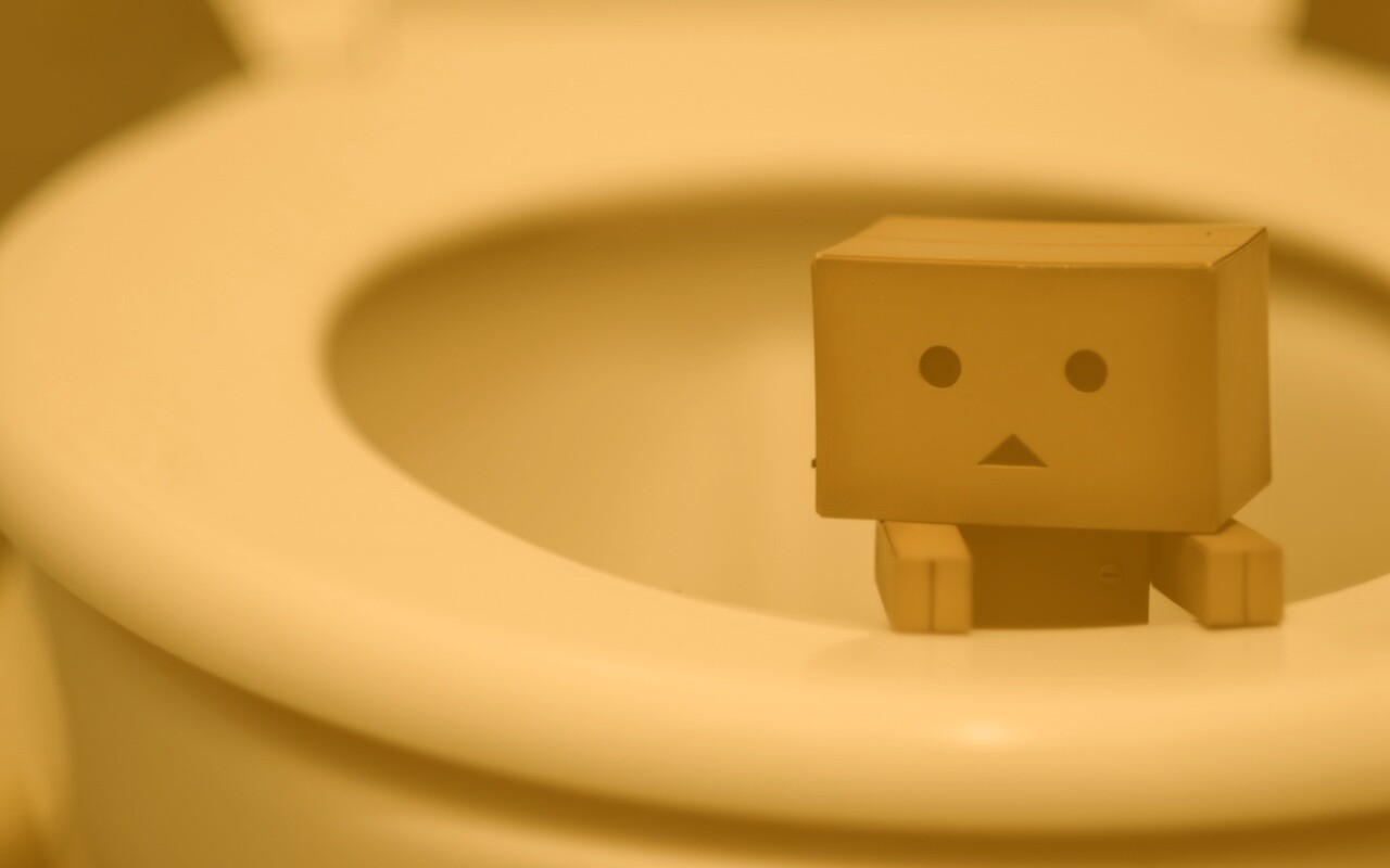Danbo в унитазе обои