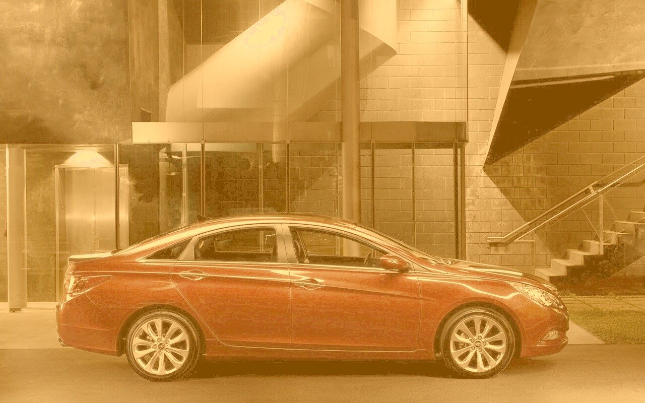 Красный хёндай солярис обои