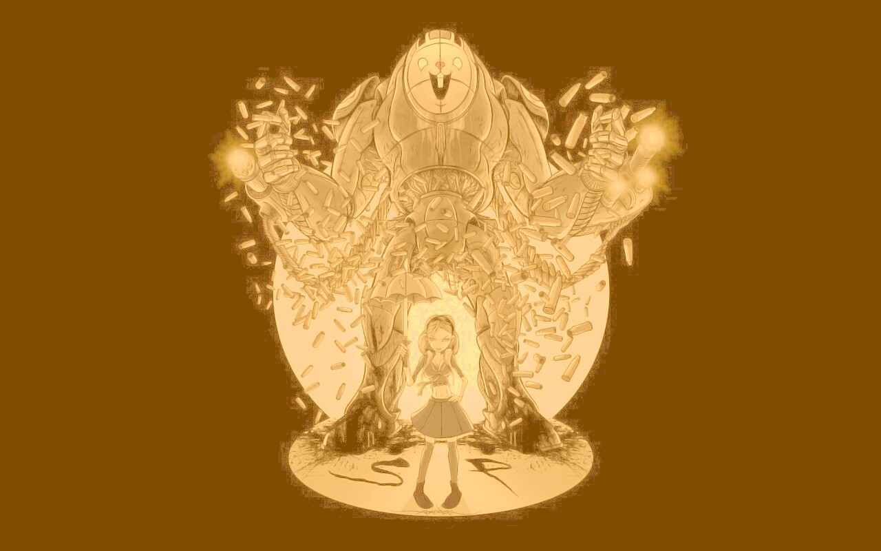 Куколка и боевой робот обои