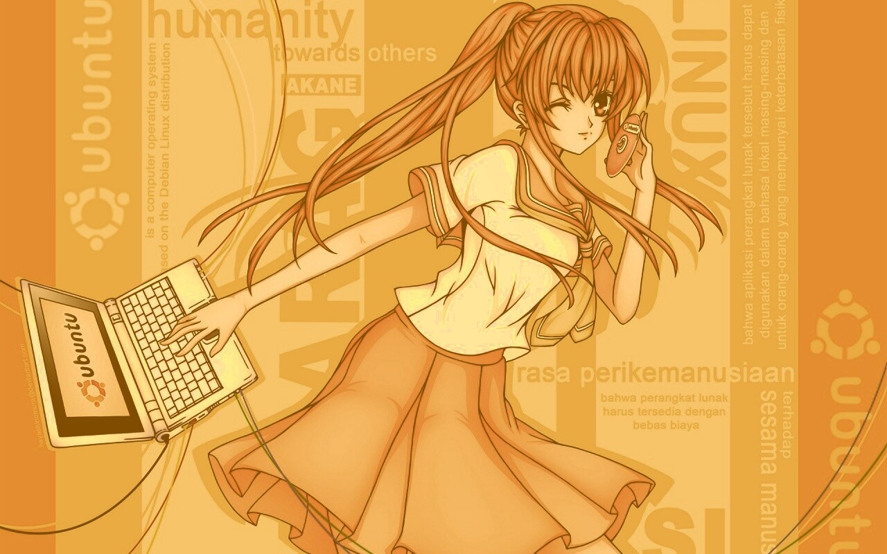 Ubuntu  в аниме обои