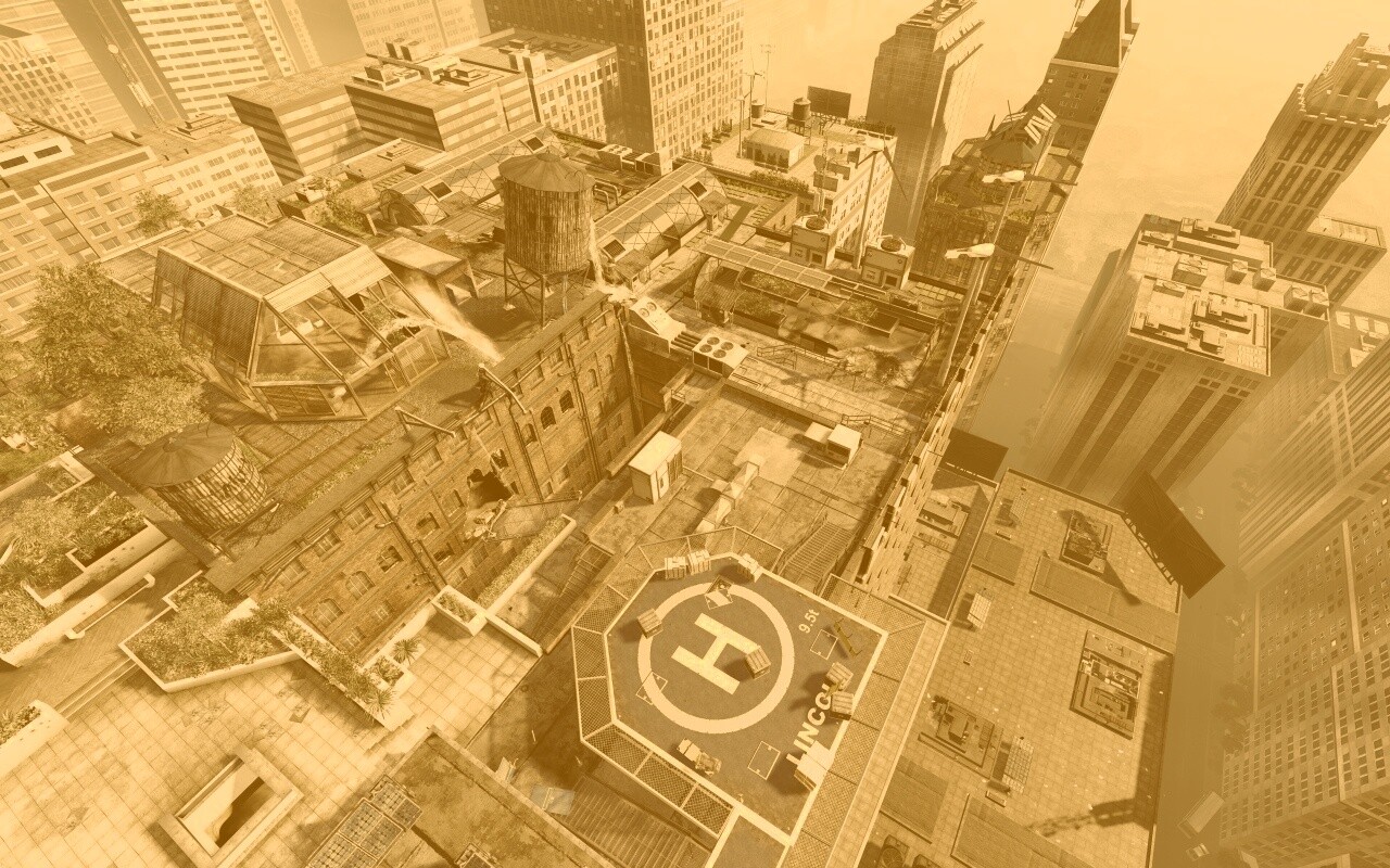 Вид сверху на карту уровня из Crysis 2 обои