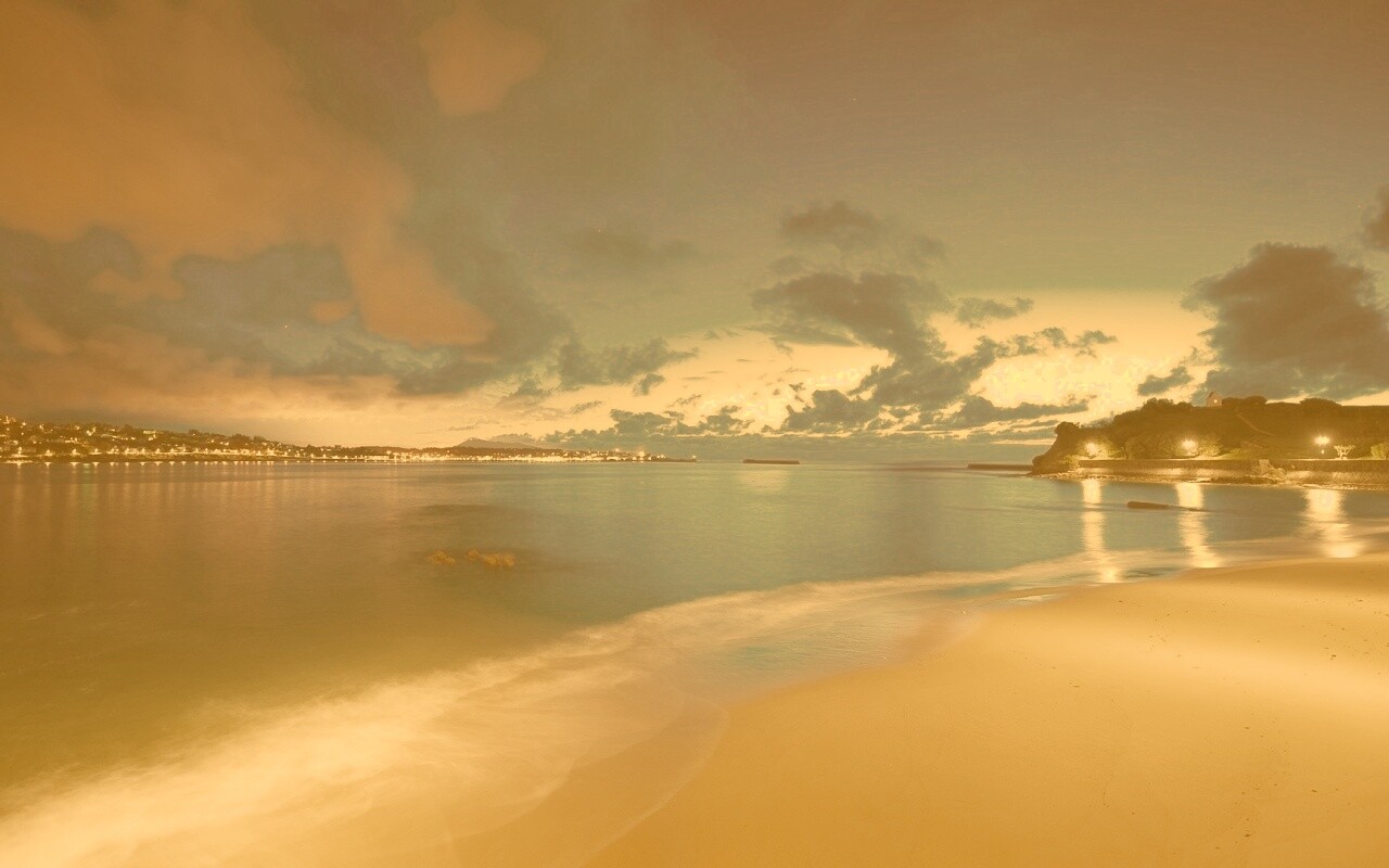 Пляж во франции ночью обои